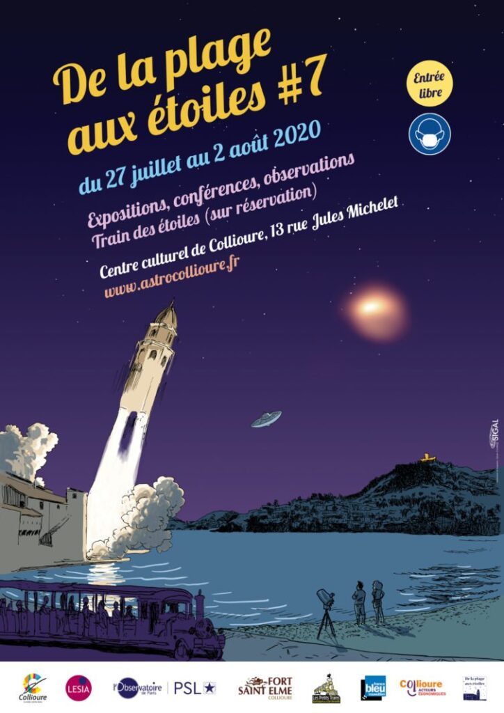 affiche collioure plage aux étoiles