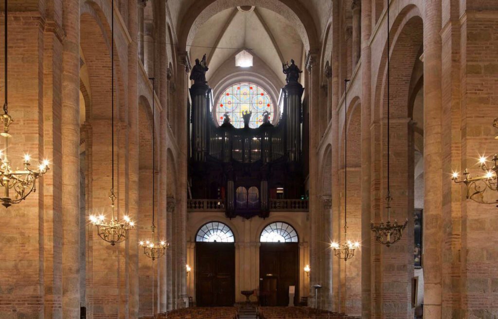 Simulation du vitrail de Jean-Michel Othoniel pour la Basilique St-Sernin à Toulouse