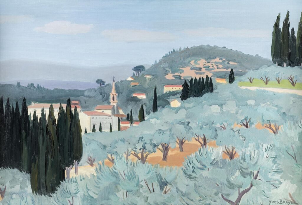 Paysage de Fiesole 1952 Huile sur toile - 38 x 55 cm Yves BRAYER (1907-1990) © Collection Pierre Fabre Photographie Vincent Boutin