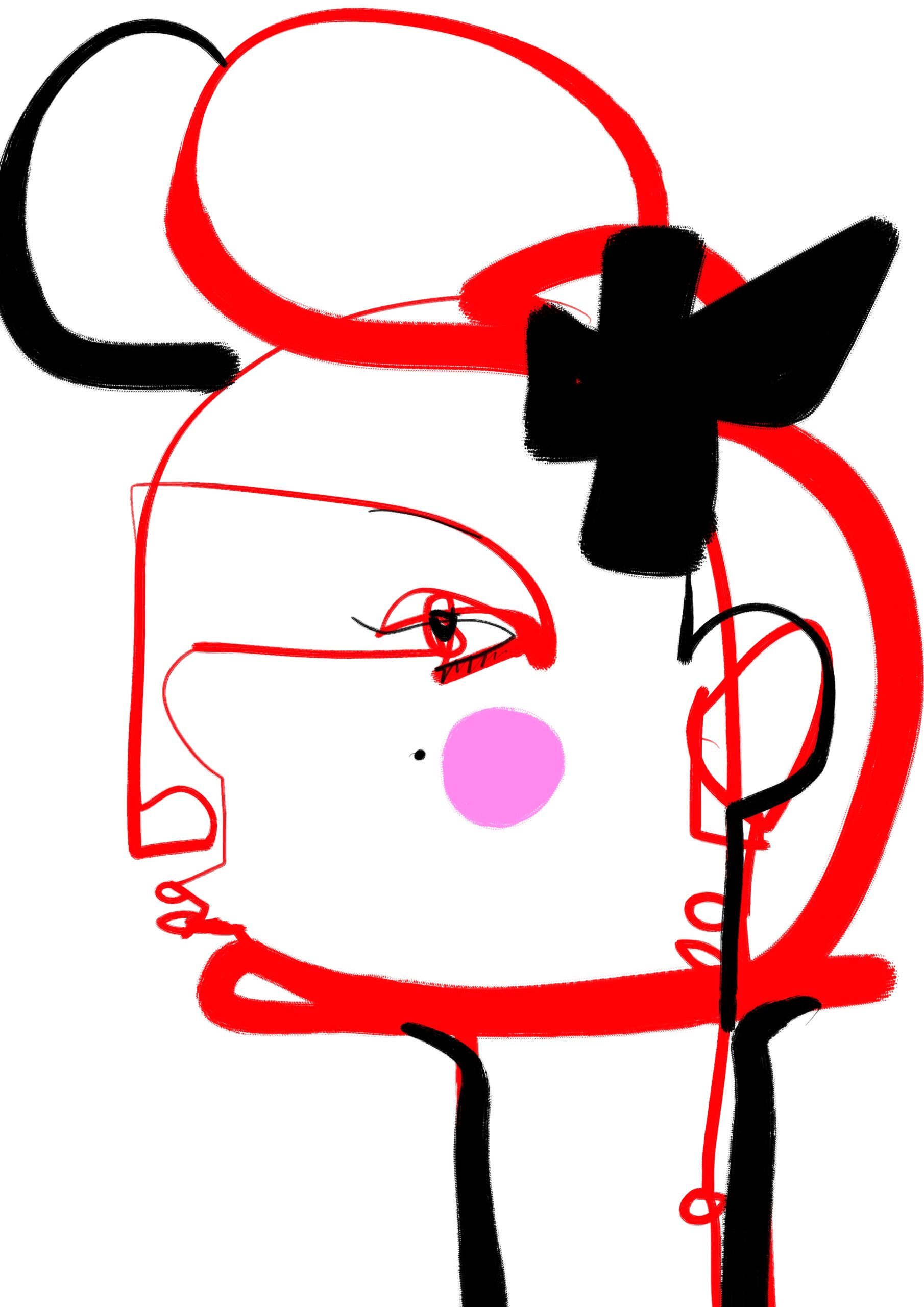 12. Christian Lacroix, Profil de femme, années 2010, dessin à la palette graphique © Monsieur Christian Lacroix 2026